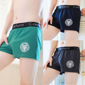 Pure ผ้าฝ้าย ผู้ชาย กางเกงบ็อกเซอร์ หลวม Fit Thin Home กางเกงขาสั้น ขนาดใหญ่ ชุดนอน เอวกลาง U นูน ดีไซน์ ชุดชั้นในเยาวชน
