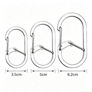 Stainless Steel Spring Gate Safety Hook for Keys Backpack Outdoor Gear Mutil-Sizes Climbing Hiking G Shape Locking Carabiner