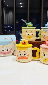 quà tặng Ly sứ uống nước hình loopy 400ml quà tặng cho bạn Tặng kèm thìa kèm ống hút thủy tinh - XCB