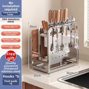 youqin | Multifunctional Kitchen Rack with Cutting Board Holder