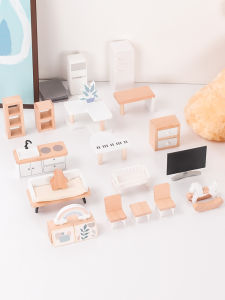 iekool | Scandinavian Style Miniature House Kitchen Set for Girls Wood