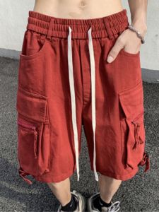 Quần Short Công Sở Phong Cách Mỹ Cho Nam Mùa Hè Mới Thời Trang Nhiều Túi Quần Dài Thường Ngày Có Dây Rút Cạp Vừa