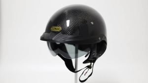 SOMAN หมวกกันน็อคมอเตอร์ไซค์ใหม่ หมวกกันน็อคแบบครึ่งหน้า ปรับขนาดได้ หมวกกันน็อคคาร์บอนไฟเบอร์สำหรับทุกเพศ H3