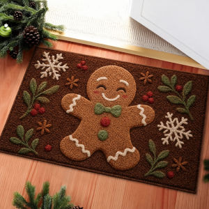 VIKAMA Cute Santa Claus Christmas Doormat Non-Slip Entryway Doormat Christmas Decorative Rug Indoor Home Decor