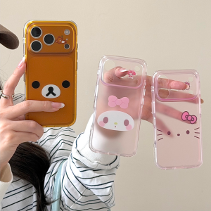 Sanrio | Cute IMD Frosted Semi Transparent Sanrio Phone Case For iPhone 15 16 17 Pro Max Luxury Shockproof Cover For Girl Gift Fashion