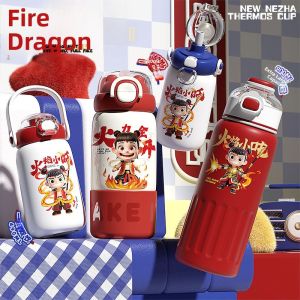 SHIPAILUO | Large Capacity Childrens Water Cup With Straw Shockproof Dual Drinking Mens Style Student High Aesthetic Value Thermal Cup