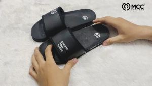 MCC - Sandal Slop Slip On Distro Casual Pria Wanita Dewasa Concept Size 38-43 Black Sole Terbaru