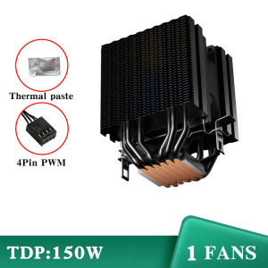 Black CPU Air Cooler 6 Heat Pipes PC Processor PC Radiator for Intel LGA 1700 1200 1150 1151 1155 2011 X79 X99 1366 AM3 AM4 AM5