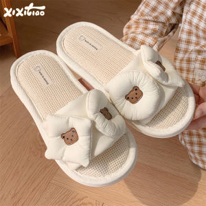 Dép Vải Lanh Mỏng Dễ Thương Cho Nữ Dép Đi Trong Nhà Mùa Hè 2025 Dép Lót Bằng PVC Chống Thấm Mồ Hôi Dép Lười Cho Bé Gái