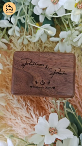 Dotsheep กล่องใส่แหวนแต่งงาน แบบคู่ แบบเดี่ยว ไม้วอลนัท ไม้เชอรี่