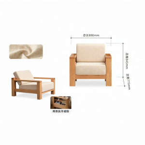YUANSHI YUANSU | Solid Wood Minimalist Small Spaces New Chinese Style Storage Corner Sofa
