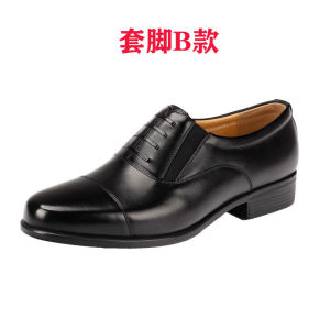 Black Leather Mens Business Shoes Three-Buckle Officers Duty Shoes round Toe Suede Fashionable Monk Shoes Spring Autumn