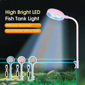 MBMSHEGH Aquarium Lamp LED USB-Plug Aquarium Plant Light Aquarium Accessories Colored Lights with Clip Landscape Lighting Mini Fish Tank Lamp