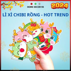 Bao Lì Xì Chibi Rồng Phản Quang Lì Xì Tết 2024 Đáng Yêu Mẫu Mới Đẹp