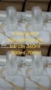50 Ly đáy bầu đựng trà sữa sinh tố nhựa PP cao cấp 360ml 500ml 700ml -dùng 1 lần Quán nào cũng cần