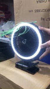 Quạt mini đèn led quay 360 sạc pin công suất 8W sạc pin 10000 mAh có giá kẹp để bàn chắc chắn hoặc treo lều nhỏ gọn tiện lợi