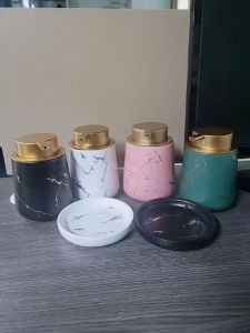 Botol Sabun Cair Luxury Ceramic Marble Soap Dispenser Push Type