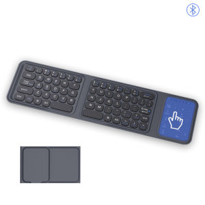 JOMAA Tri-Fold Wireless Keyboard with Touchpad Numberic Pad Bluetooth Folding Keyboard for iPad Phone Laptop Slient Click