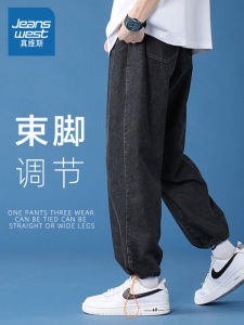 Quần Jeans Nam American Style Ống Thẳng Quần Dài Thường Ngày Thời Trang Thể Thao Quần Dài Co Giãn Cạp Thẳng Mùa Thu