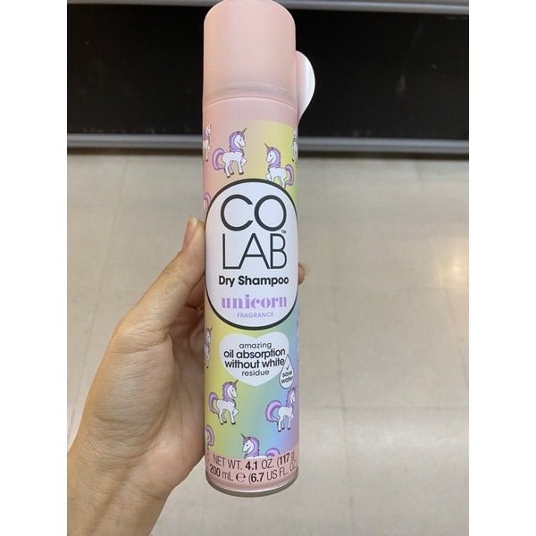 Colab Unicorn Dry Shampoo 117 G. สเปรย์ขจัดผมมัน ไม่ทิ้งคราบขาว ( โค