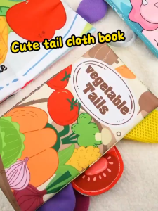 Baby Sensory Cloth Book - Jungle Ocean Farm Tails Series | Early Education Soft Fabric Book