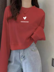 เสื้อสเวตเตอร์คอตั้งเอวสูง ทรงเข้ารูป แขนยาว ทรงหลวม ผ้าฝ้ายผสมโพลีเอสเตอร์ สำหรับผู้หญิง ฤดูใบไม้ผลิและฤดูใบไม้ร่วง