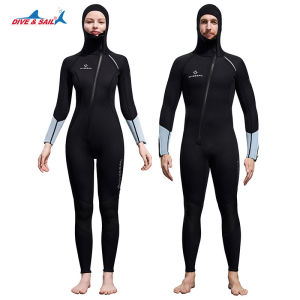 Diving Suit 3MM One-piece Hooded Thickened Warm Diving Suit Long-sleeved Cold-proof Snorkeling and Surfing Suit for Women