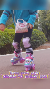 Ready Stock✔Skates pang-bata Roller skates,Rollerblade kid,LED rollerblades,Unicorn Roller Skates,3 color options,Free Shipping + Authentic
