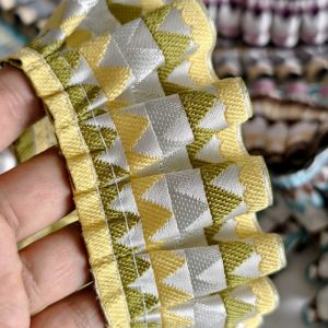 New 6cm Pleated High-End Embroidered Lace Original DIY Handmade Ribbon Clothing Curtain Skirt Edge Ethnic Style Accessories