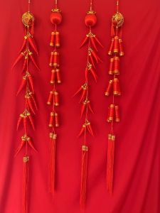 New Year Spring Festival Happy Event Relocation New House Wedding Festive Bright Red Pepper Firecrackers Lucky Bag Decoration Large Happy Event Pendant