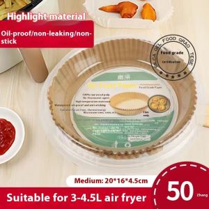 กระดาษหม้อทอด Air Fryer ไม่ติดทนน้ำมันจาก VASIBAEN สำหรับการทำอาหารเพื่อสุขภาพและอบ