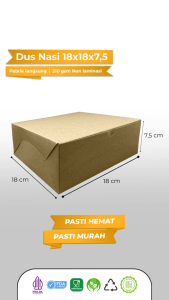 Dus Nasi 18x18 Box Nasi Kotak 18x18 (Isi 25 Pcs-B4K3)