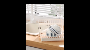 Foldable Dish Plate Drying Rack Organizer Collapsible Dish Drainer Cutlery Plastic Storage Organizer Holder Home Kitchen Easy to for Space Saving