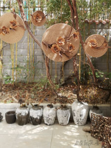 New Chinese Style round Decorative Painting Zen Mind Hemp Rope Wall Art Dry Flower Hanging Ornament Home Decor Folk Style