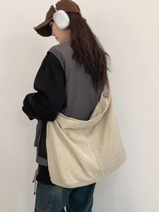 New Arrival Japanese Style Street Crossbody Bag Female All-Matching Corduroy Cloth Bag Large Capacity Shoulder Bag Idle Style Student Schoolbag