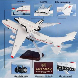 Mô Hình Máy Bay Vận Tải Antonov AN-225 Mriya Space Shuttle Blizzard Tỷ Lệ 1/200 Với Đế - Trang Trí Nhà Cửa Mang Tính Chất Yêu Nước