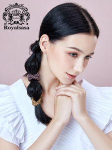 Royalsasa Headdress Flower Imitation Crystal Updo Japanese and Korean Beaded Hair Ring Hair Rope Hair Band for Hair Ties Head Rope Headdress