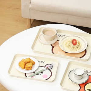 Encora Cute Cartoon Food-Grade Serving Tray Dulang Pelbagai Guna Rectangle Food Serving Tray