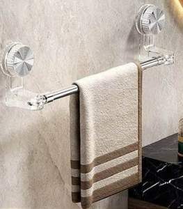 HTP Nhà Bếp Phòng Tắm Thanh Treo Khăn Không Cần Khoan Giá Treo Khăn Inox Quà Tặng Cốc Hút Có Thể Mở Rộng Treo Tường