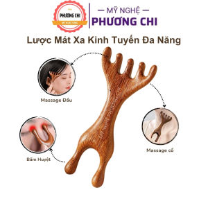 Lược Mát Xa Kinh Tuyến Toàn Thân Bằng Gỗ Chải Dịu Da Đầu Mát Xa Mắt Mũi | Mỹ Nghệ Phương Chi