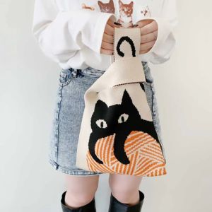 Tas Jinjing Rajut Simpul Pergelangan Tangan Wanita Handbag Mini Tote Crochet Bag JCTS250