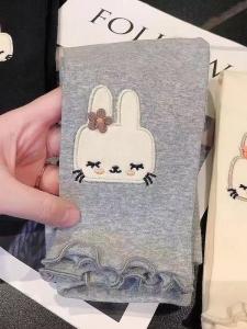 กางเกงขายาวทรงเข้ารูปยืดหยุ่นสูงสำหรับเด็กผู้หญิง กางเกงขายาวลำลองฤดูใบไม้ร่วง 2025 สำหรับเด็ก เอวกลาง ผ้าฝ้ายผสม