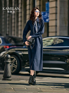 Kamilan French Style High Waist Shirt Dress Womens Loose Midi A-Line Dress Elegance Comfortable Polyester Rayon Spandex