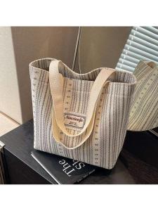 Túi Xách Đeo Vai Dung Tích Lớn Thời Trang Đơn Giản Thường Ngày Cho Nữ 2025 Túi Tote Đan Xen Họa Tiết Đơn Giản Cho Nữ
