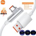 สาย Xiaomi 6A USB Type-C 120W สายค่าเทอร์โบข้องอ Esports สำหรับ Xiaomi 15 14T Pro 13 Redmi 13C 14C A3 Note 12 14 15 Pro Poco C85 C75 5G C55 M7 m6 F6โปร F7 X6พิเศษ X5โปร X3 Black Shark 5 Redmebook Pro. 