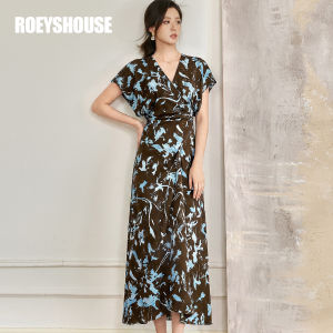 Roey s house | Retro Flavor Floral V-neck Resort Style Feminine Dress