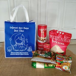 Tas parcel lebaran jumbo (10pcs) hampers sembako bag parsel idul fitri ready stock jakarta tangerang kudus