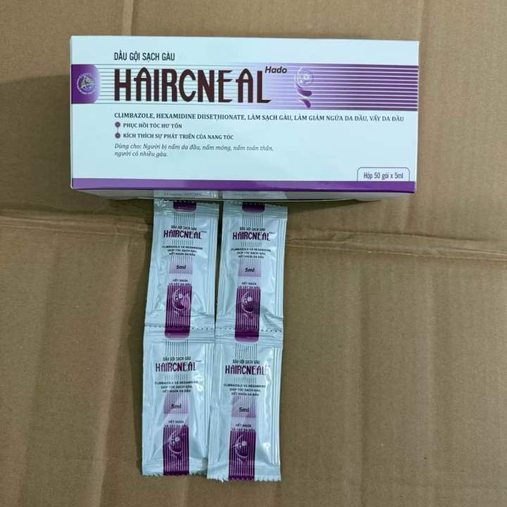 Dầu gội chống gàu Haircleen ( hộp 50 gói x 5ml) Sạch gàu-Hết ngứa-Hết ...