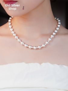 WU YUE JEWELRY | Fine 999 Sterling Silver Necklace Round Beads Strand Simple
