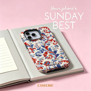 Potdemiel | Retro Pop Flowers For 2 in 1 Flower Case For iPhone 17 16 15 14 13 Pro Max Luxury Phone Cover CaseChic